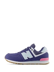 New Balance Blue Girls 574 Trainers - Image 3 of 8