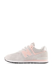 New Balance Grey/Pink/White Girls 574 Trainers - Image 7 of 7