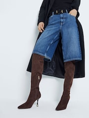 River Island Blue Denim Longline 100% Cotton Jorts - Image 2 of 6