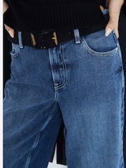 River Island Blue Denim Longline 100% Cotton Jorts - Image 4 of 6
