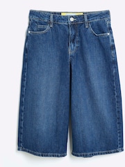 River Island Blue Denim Longline 100% Cotton Jorts - Image 5 of 6