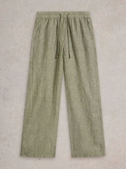 White Stuff Green Belle Linen Wide Leg Trousers - Image 6 of 6