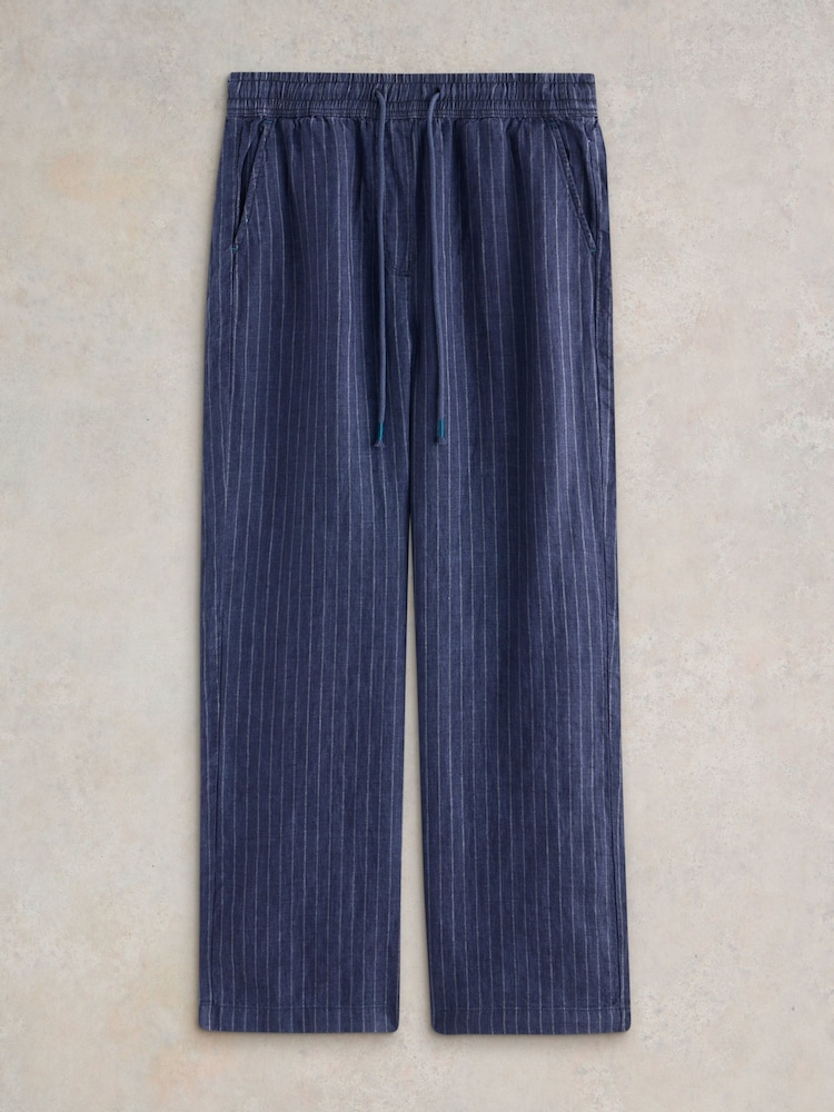 White Stuff Blue Belle Linen Wide Leg Trousers - Image 5 of 6