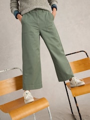 White Stuff Green Romy Wide Leg Cropped Trousers - Image 2 of 6