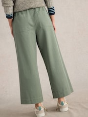 White Stuff Green Romy Wide Leg Cropped Trousers - Image 3 of 6