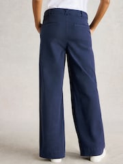 White Stuff Blue Twister Chino Wide Leg Trousers - Image 3 of 6