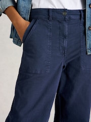 White Stuff Blue Twister Chino Wide Leg Trousers - Image 4 of 6