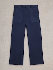 White Stuff Blue Twister Chino Wide Leg Trousers - Image 5 of 6