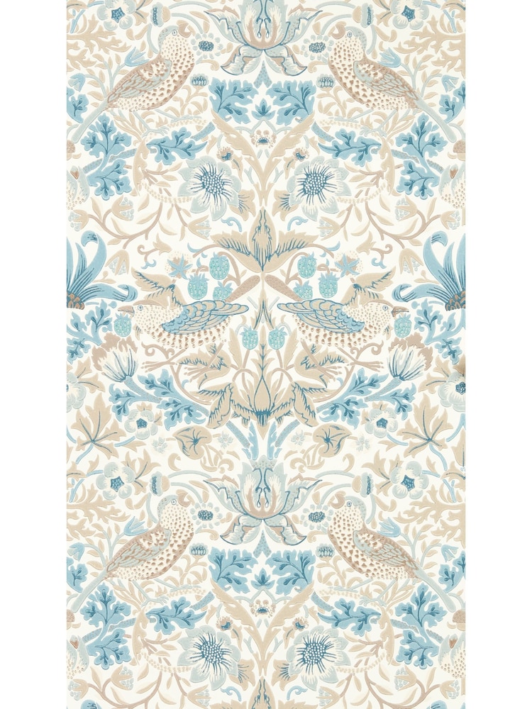 Morris & Co SlateVellum Simply Strawberry Thief Simply Morris Wallpaper Sample - Image 1 of 1