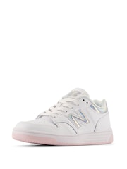 New Balance White/Silver Girls 480 Trainers - Image 5 of 7