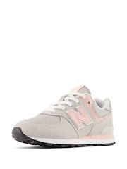 New Balance Grey/Pink/White Girls 574 Trainers - Image 4 of 6
