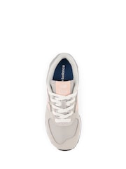New Balance Grey/Pink/White Girls 574 Trainers - Image 6 of 6
