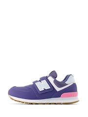 New Balance Blue Girls 574 Trainers - Image 2 of 8