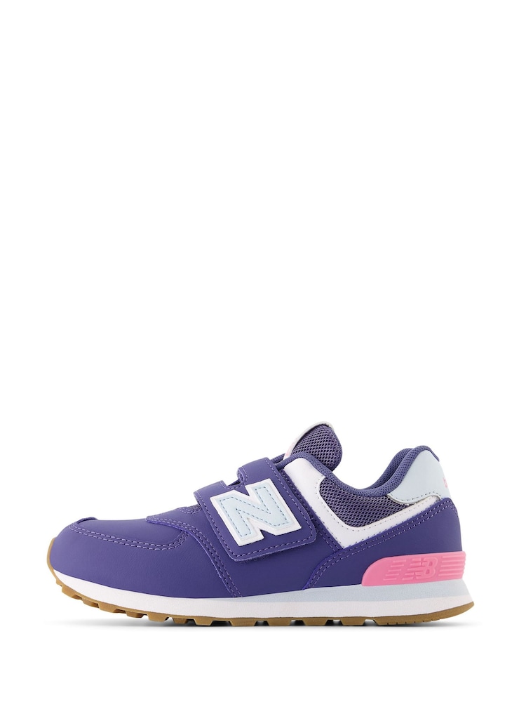 New Balance Blue Girls 574 Trainers - Image 2 of 8 New Balance Blue Girls 574 Trainers - Image 2 of 8
