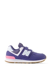 New Balance Blue Girls 574 Trainers - Image 3 of 8
