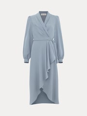 Phase Eight Blue Petite Phillippa Wrap Midi Dress - Image 7 of 7