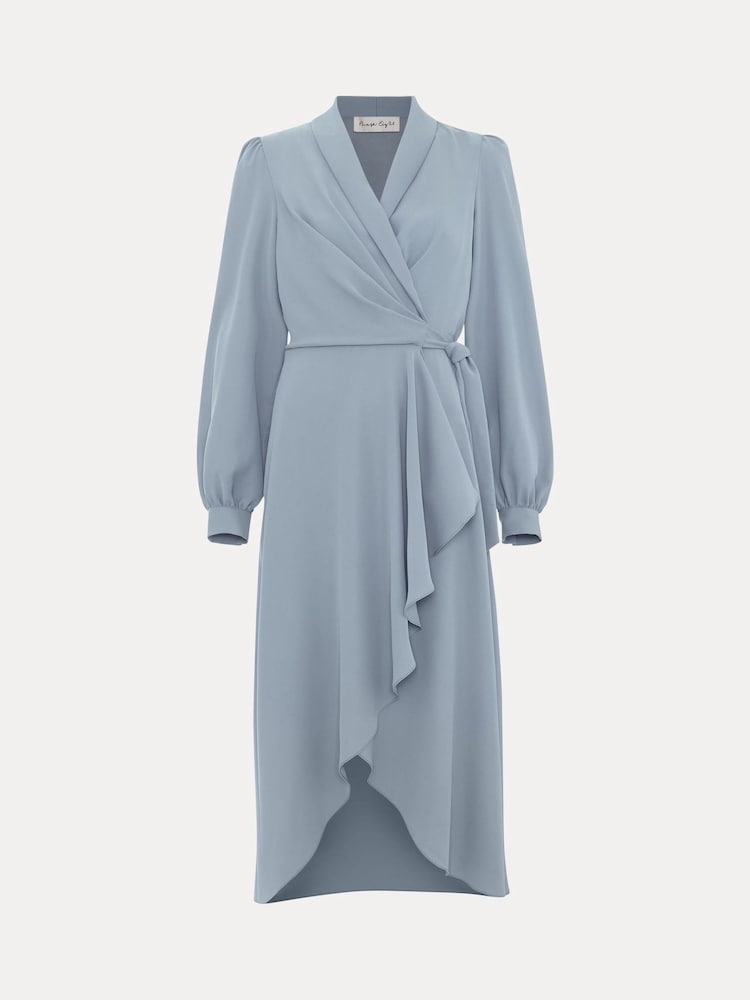 Phase Eight Blue Petite Phillippa Wrap Midi Dress - Image 7 of 7