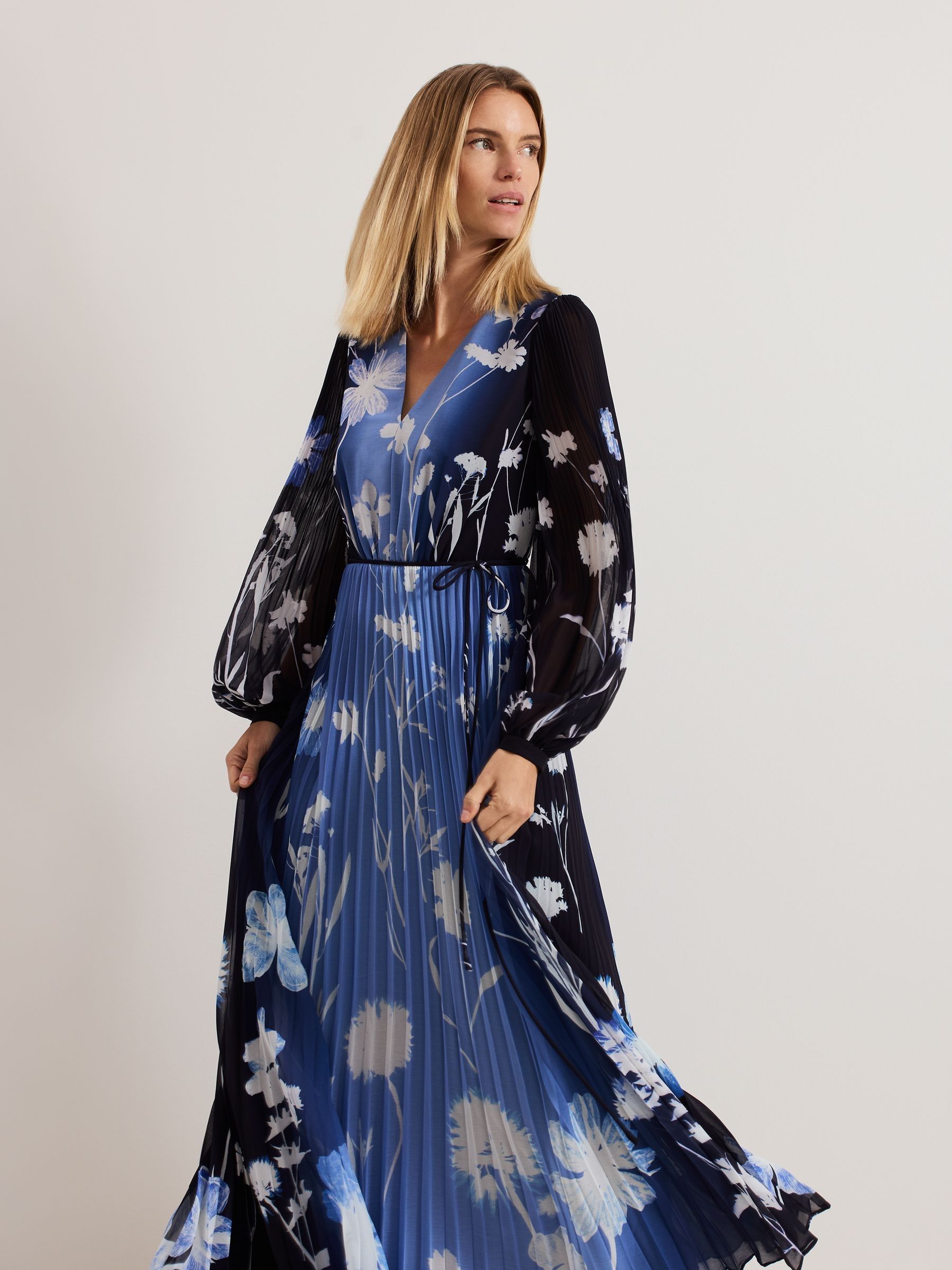 Buy Phase Eight Pink Petite Abbie Textured Plain Dress from the