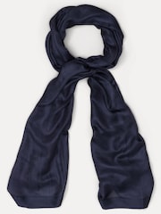 Phase Eight Blue Navy Satin Trim Scarf - Image 1 of 5