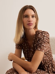 Phase Eight Natural Amy Spot Shimmer Midi Dress - Image 4 of 6
