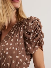 Phase Eight Natural Amy Spot Shimmer Midi Dress - Image 5 of 6