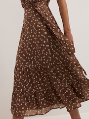 Phase Eight Natural Amy Spot Shimmer Midi Dress - Image 6 of 6