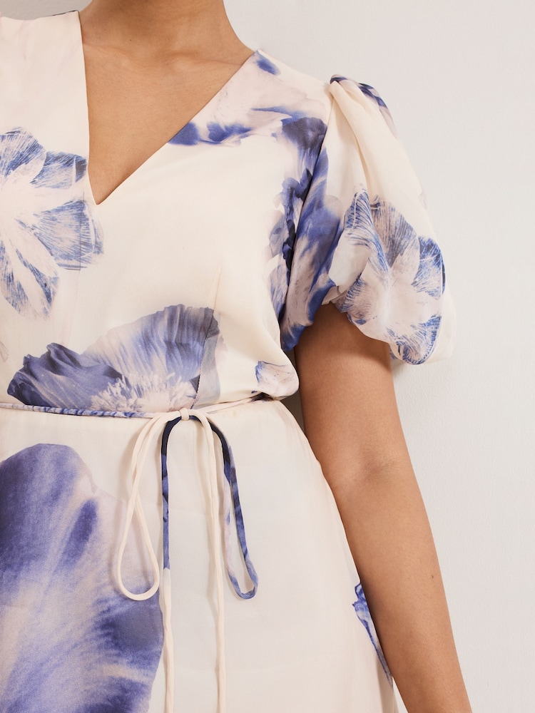 Phase Eight Black Petite Lizzie Floral Midi Dress - Image 5 of 5