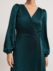 Phase Eight Green Petite Gracie Sunray Pleated Midi Dress - Image 5 of 7