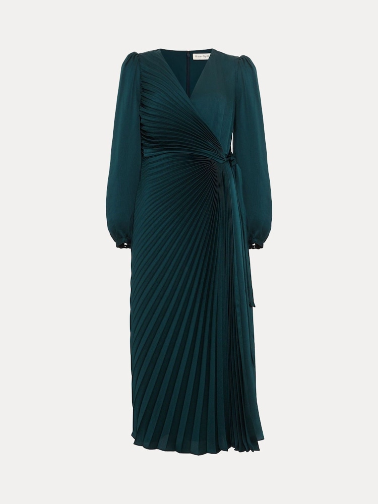 Phase Eight Green Petite Gracie Sunray Pleated Midi Dress - Image 7 of 7