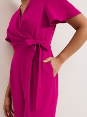 Phase Eight Pink Petite Julissa Wide Leg Jumpsuit - Image 5 of 6