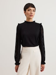 Phase Eight Black Jodie Swirl Burnout Top - Image 1 of 7