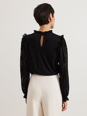 Phase Eight Black Jodie Swirl Burnout Top - Image 2 of 7
