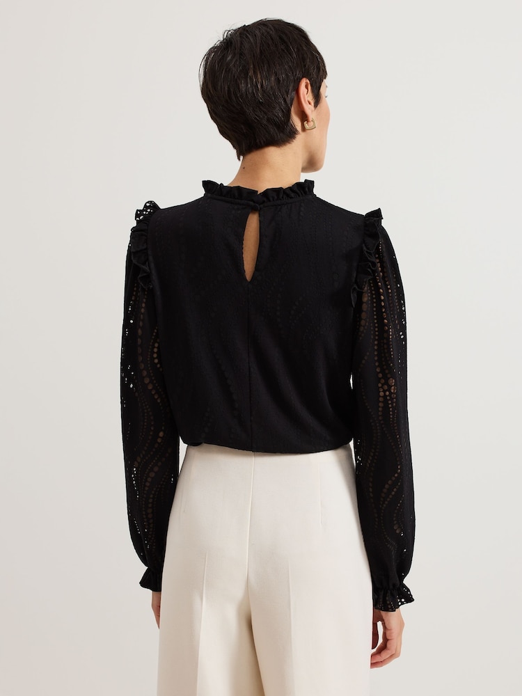 Phase Eight Black Jodie Swirl Burnout Top - Image 2 of 7
