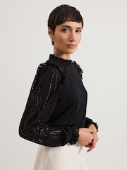 Phase Eight Black Jodie Swirl Burnout Top - Image 4 of 7