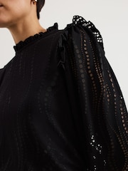 Phase Eight Black Jodie Swirl Burnout Top - Image 5 of 7