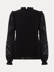 Phase Eight Black Jodie Swirl Burnout Top - Image 7 of 7