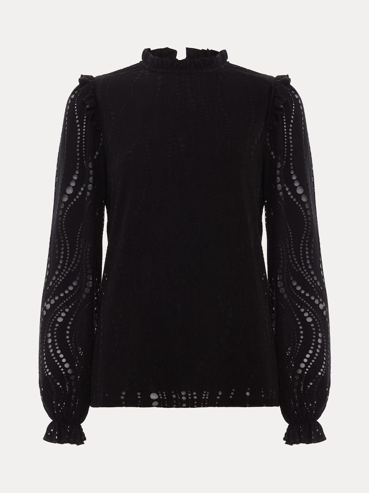Phase Eight Black Jodie Swirl Burnout Top - Image 7 of 7