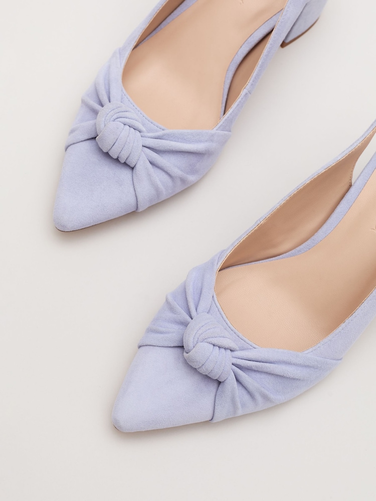 Azul - Phase Eight Knot Front Block Heel Slingback Shoes - Imagen 7 de 7