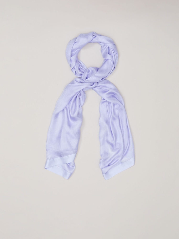 Phase Eight Blue Satin Trim Scarf - Image 1 of 4