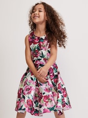 Phase Eight Natural Satin Fit Melody Printed And Flare Dress - Image 1 of 8