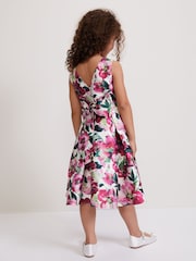 Phase Eight Natural Satin Fit Melody Printed And Flare Dress - Image 2 of 8
