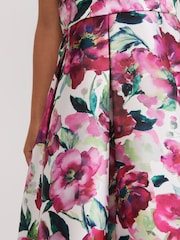 Phase Eight Natural Satin Fit Melody Printed And Flare Dress - Image 5 of 8