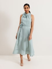 Phase Eight Blue Senita floral Detail Midi Dress - Image 1 of 6