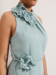 Phase Eight Blue Senita floral Detail Midi Dress - Image 5 of 6