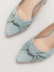 Verde - Phase Eight Knot Front Block Heels Sapatos Slingback - Imagem 4 de 7