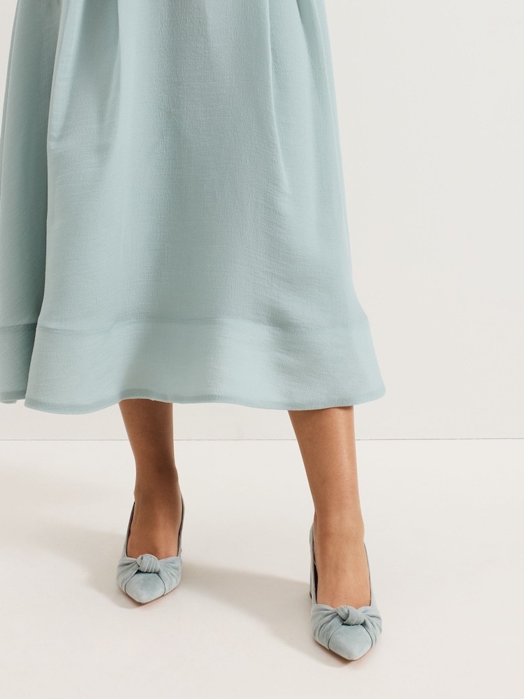 Verde - Phase Eight Knot Front Block Heels Sapatos Slingback - Imagem 7 de 7