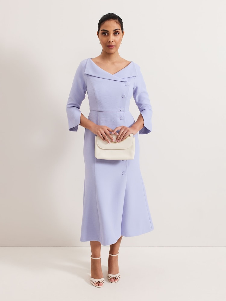 Phase Eight Blue Petite Sienna Tux Dress - Image 1 of 6