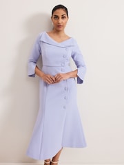 Phase Eight Blue Petite Sienna Tux Dress - Image 3 of 6
