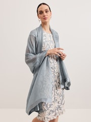 Phase Eight Grey Satin Trim Scarf - Image 1 of 5