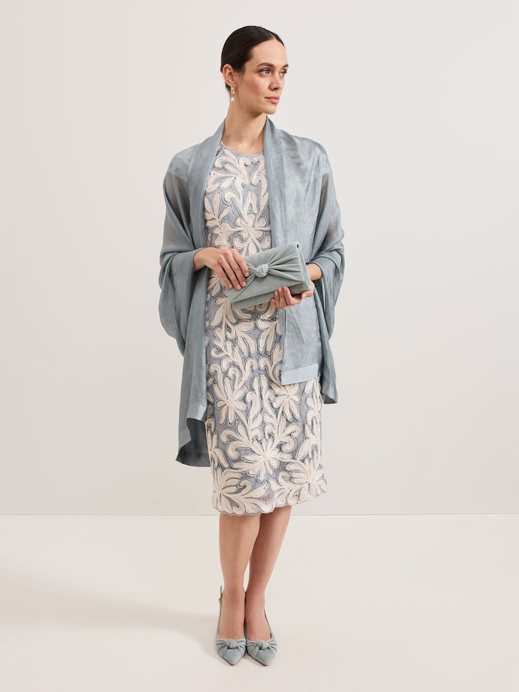 Phase Eight Grey Satin Trim Scarf - Image 2 of 5
